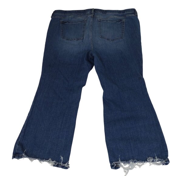 Torrid Women Sky High Kick Boot Crop Jeans Ripped Size 22 Super Soft 41955348 - Picture 5 of 16